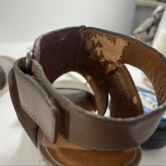 Sacks Fifth Avenue Heels Block Sandals #8 - Picture 5 of 9